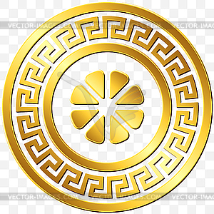 Traditional vintage gold Greek ornament, Meander - stock vector clipart