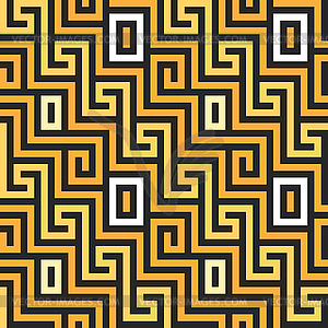 Seamless Greek gold ornament, Meander - color vector clipart