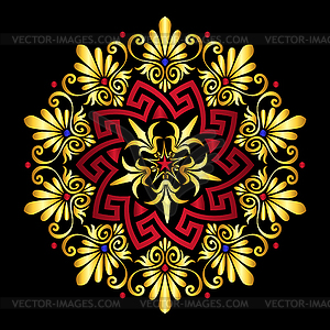 Gold Greek ornament Meander - vector image