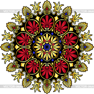 Gold Greek ornament Meander - vector image