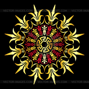 Gold Greek ornament Meander - vector image