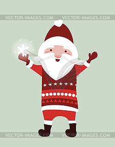 Santa Claus with snowflake - vector image