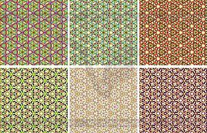 Color kaleidoscope backgrounds set - vector image