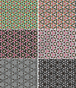 Color kaleidoscope backgrounds set - vector image