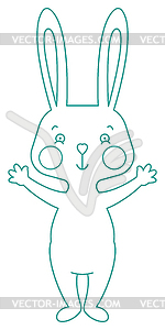 Outline rabbit - vector clipart