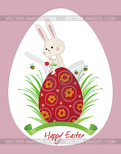 Happy easter rabbit - vector clip art