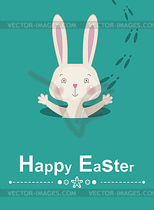 Happy easter rabbit - royalty-free vector clipart