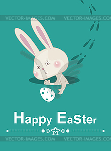 Счастливый пасхальный кролик - стоковое векторное изображение