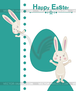 Happy easter rabbit - vector clipart