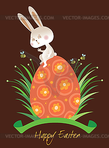 Happy easter rabbit - vector clip art