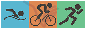 Triathlon sport icon - vector clip art