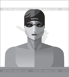 Sportsman icon swimming - vector clipart