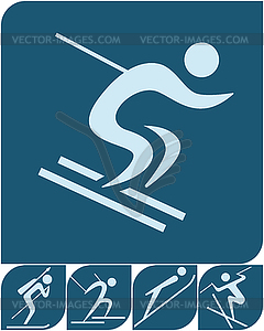 Winter sport icons set - vector clipart