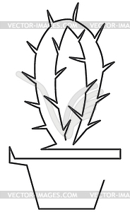 Cactus one line - vector image