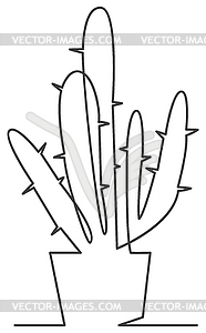 Cactus one line - vector image