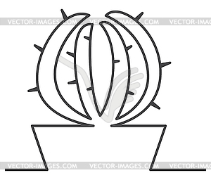 Cactus one line - vector clip art