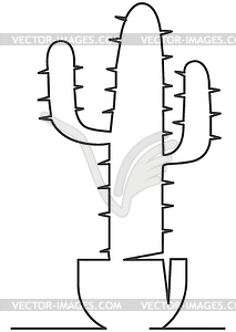 Cactus one line - vector image