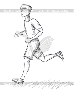 Running athlete - vector clipart