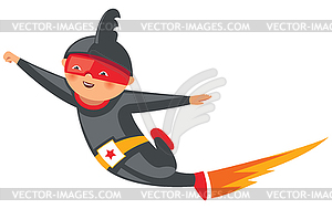 Boy - superhero - color vector clipart