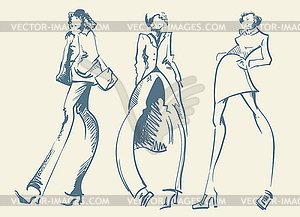 Fashion designer sketch - vector clip art