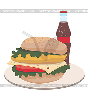 Sandwich and ketchup icon - vector clipart