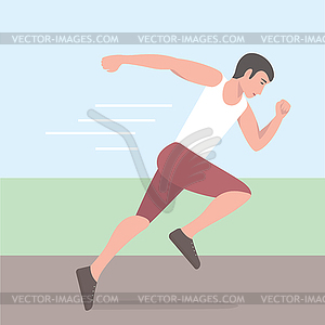 Running athlete - vector clipart