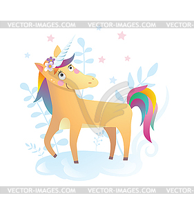 Funny unicorn humor color - vector EPS clipart