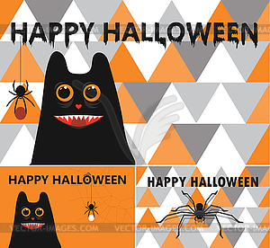 Happy Halloween - backgrounds set invitation - vector image