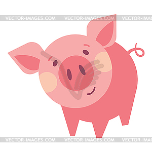 Funny piggy color - vector image