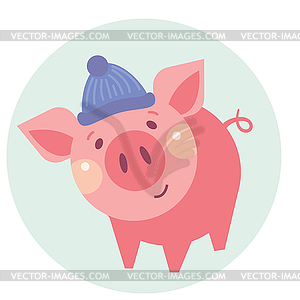 Funny piggy color - royalty-free vector image