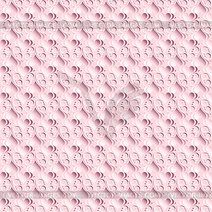 Seamless background with pattern of hearts 3D - vector clip art