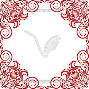 Red beautiful frame in classic style back - vector clipart