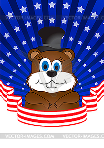 Greeting card on Groundhog day - royalty-free vector image