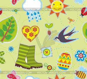 Spring Seamless Background Textile Element - vector clip art