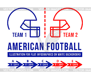 American football is history of meetings - vector clipart