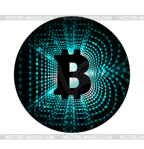 Bitcoin - electronic form of money and innovative - vector image