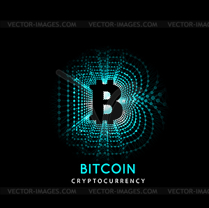 Bitcoin - electronic form of money and innovative - vector EPS clipart