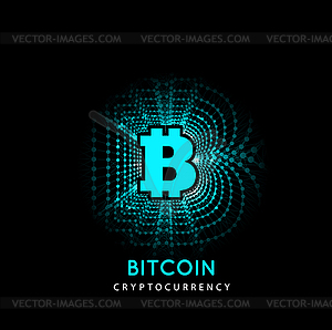 Bitcoin - electronic form of money and innovative - vector clipart