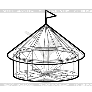 Circus tent in wireframe form - vector clipart