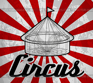 Circus tent in wireframe form - vector image