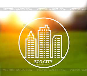 Ecologically clean green city - vector clipart