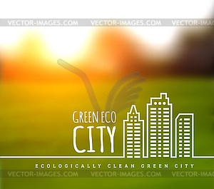 Экологически чистый зеленый город - графика в векторе