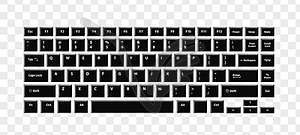 Black keyboard for laptop or computer - vector clipart