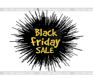 Black Friday in form of star drawn in explosion in - vector clipart