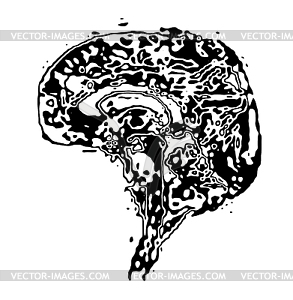 Мозга в форме топографической карты. идея - клипарт в векторе / векторное изображение