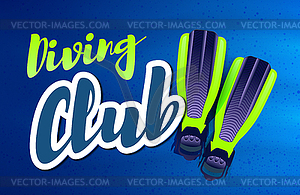 Diving club. with flippers - vector image