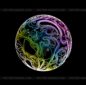 Sphere in form of lines. Marble style ink - vector clipart