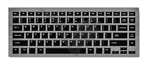 Black keyboard for laptop or computer on checkered - vector image