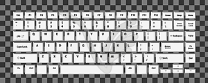 White keyboard for laptop or computer - vector clipart