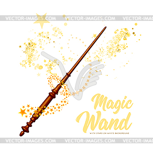 Magic wand with stars - vector clipart